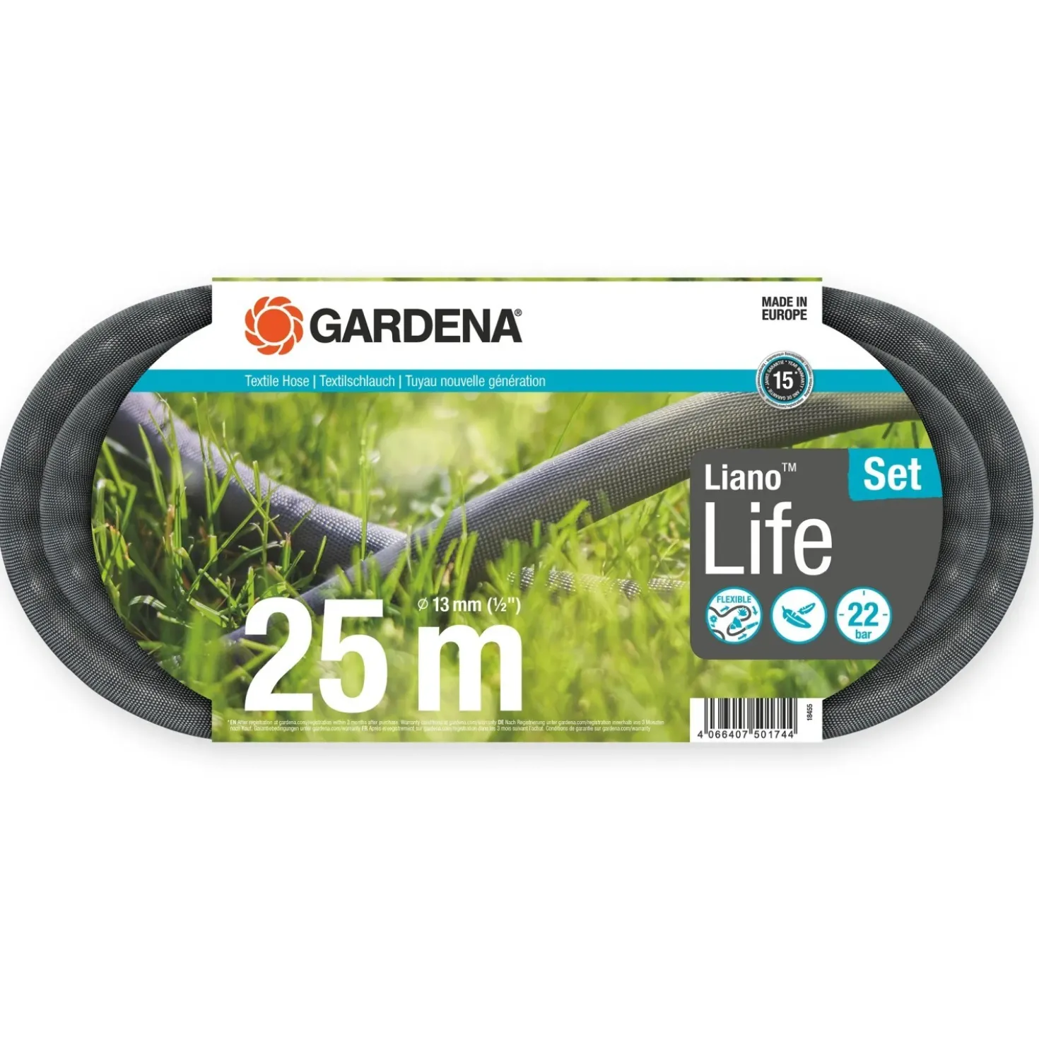 Set tubo flessibile da giardino Gardena Liano™ Life 25 m