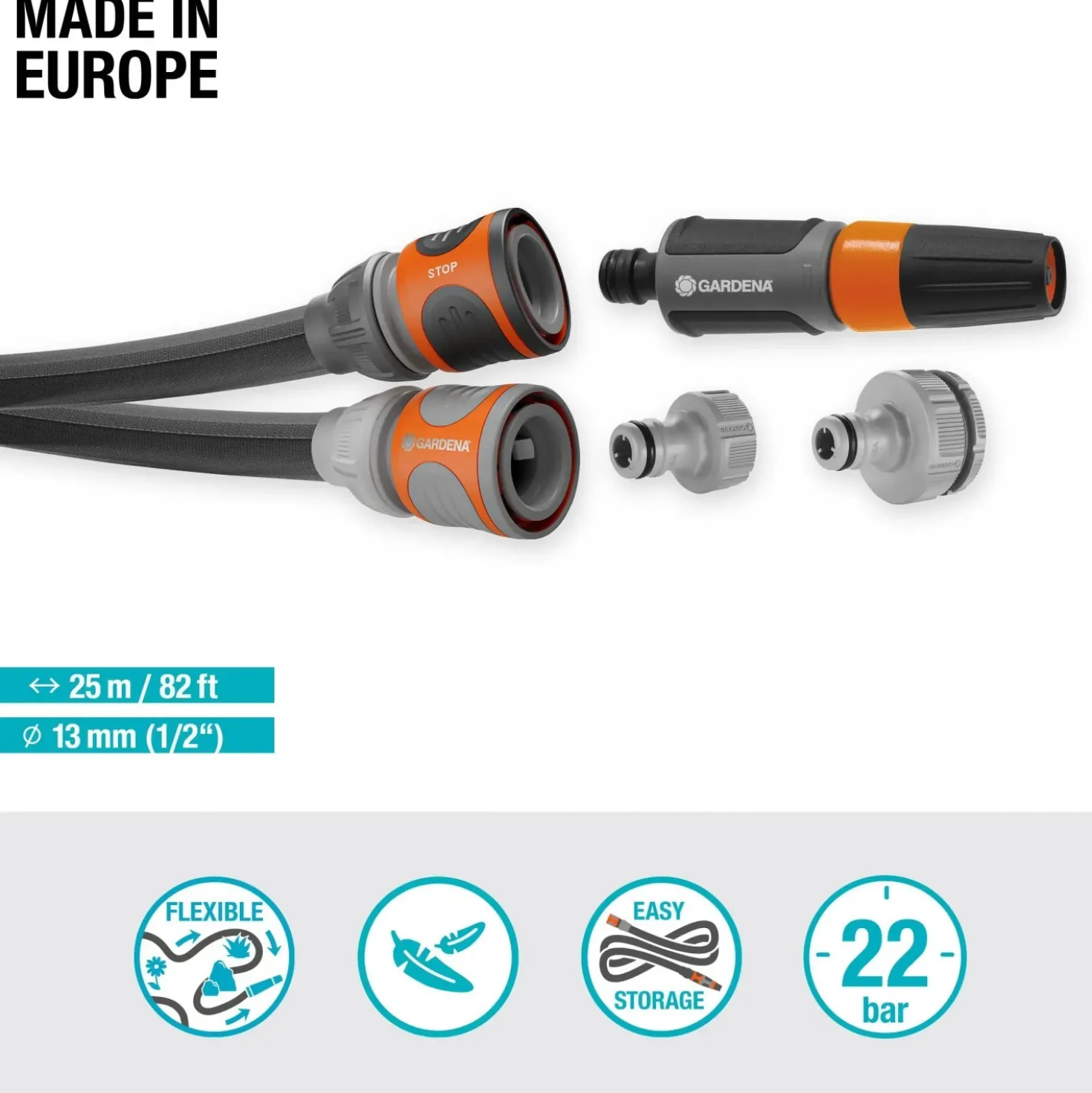 Set tubo flessibile da giardino Gardena Liano™ Life 25 m
