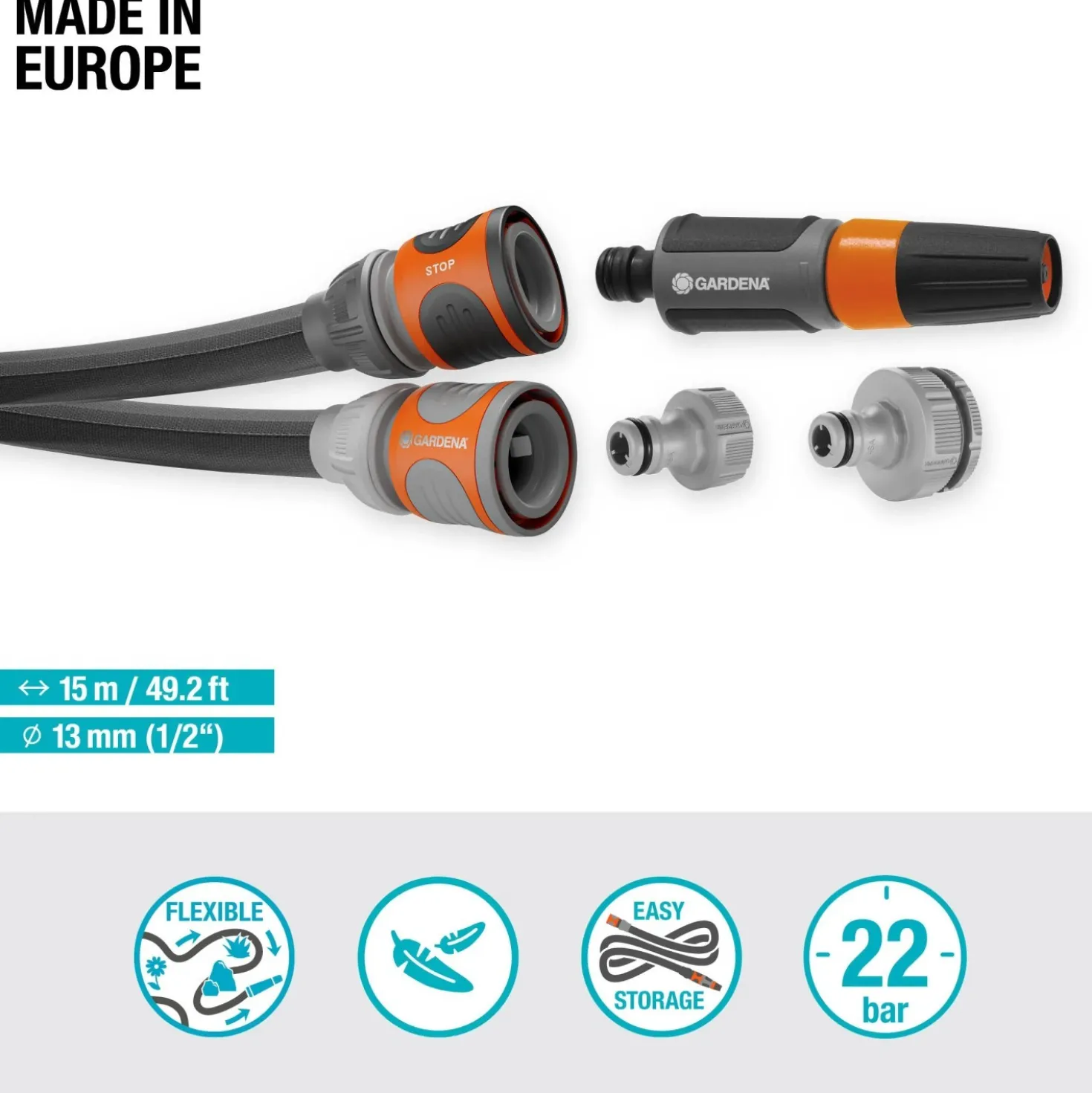 Set tubo flessibile da giardino Gardena Liano™ Life 15 m