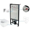 Set WC sospeso a parete Song bianco - cromo