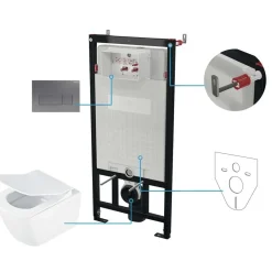 Set WC sospeso a parete Song 6 in 1 titanio