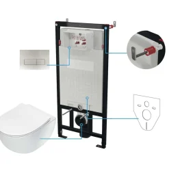 Set WC sospeso Artemides 6 in 1 acciaio spazzolato
