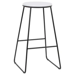 Sgabello Achelor bianco con gambe nere 32x32x71 cm