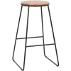 Sgabello Achelor naturale con gambe nere 32x32x71 cm