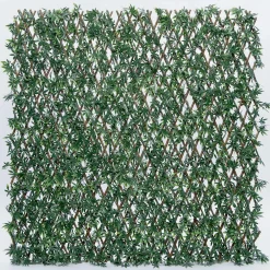 Siepe artificiale acero con traliccio estensibile H 1 m x L 2 m verde