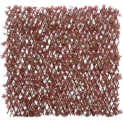 Siepe artificiale acero con traliccio estensibile H 1 m x L 2 m rosso