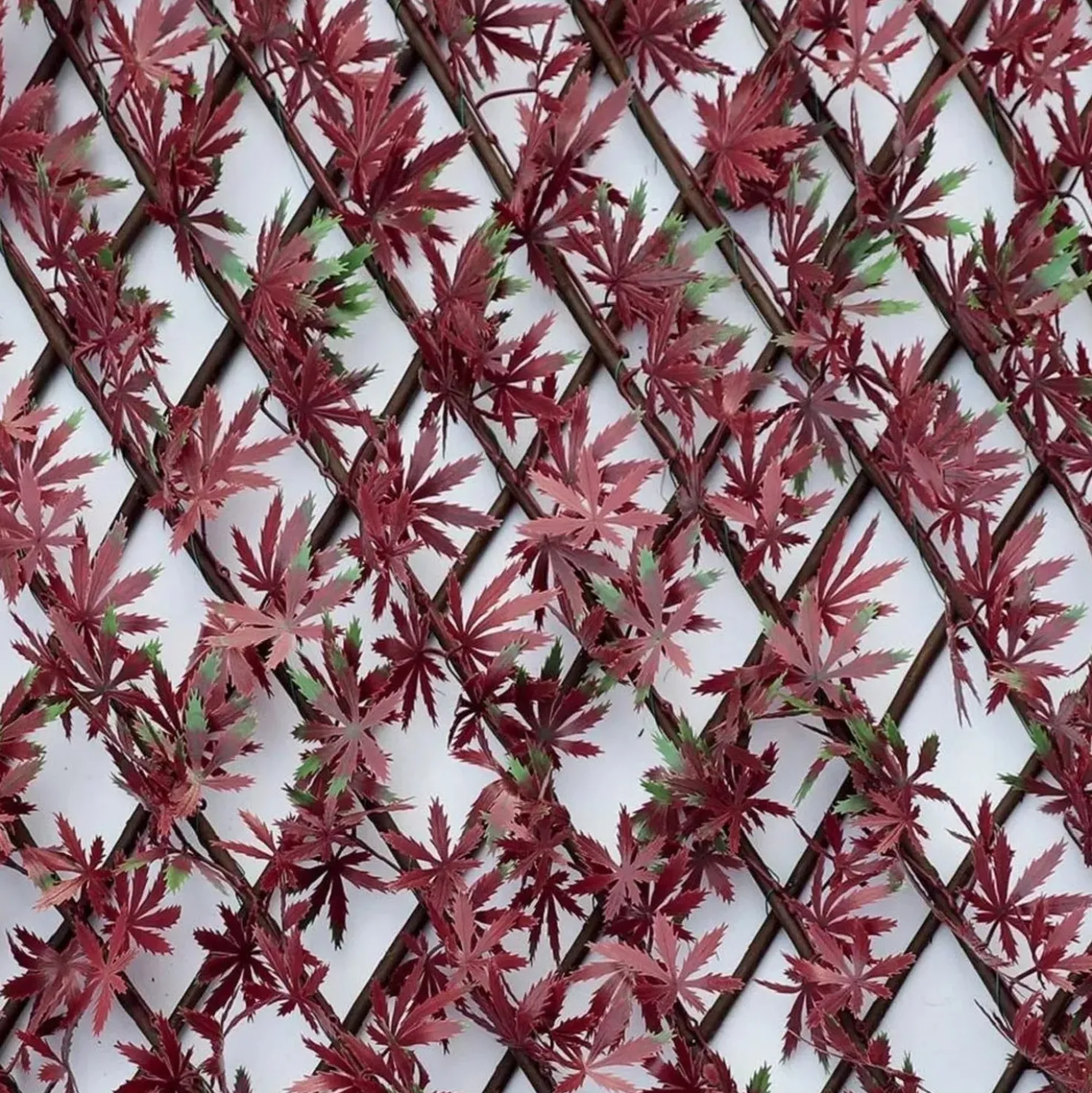 Siepe artificiale Acero in polietilene con traliccio 1x2 m rosso