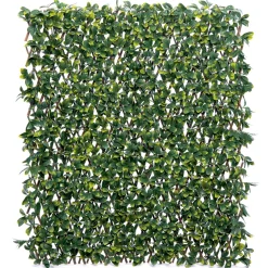 Siepe artificiale Bayberry con traliccio estensibile H 1 m x L 2 m verde