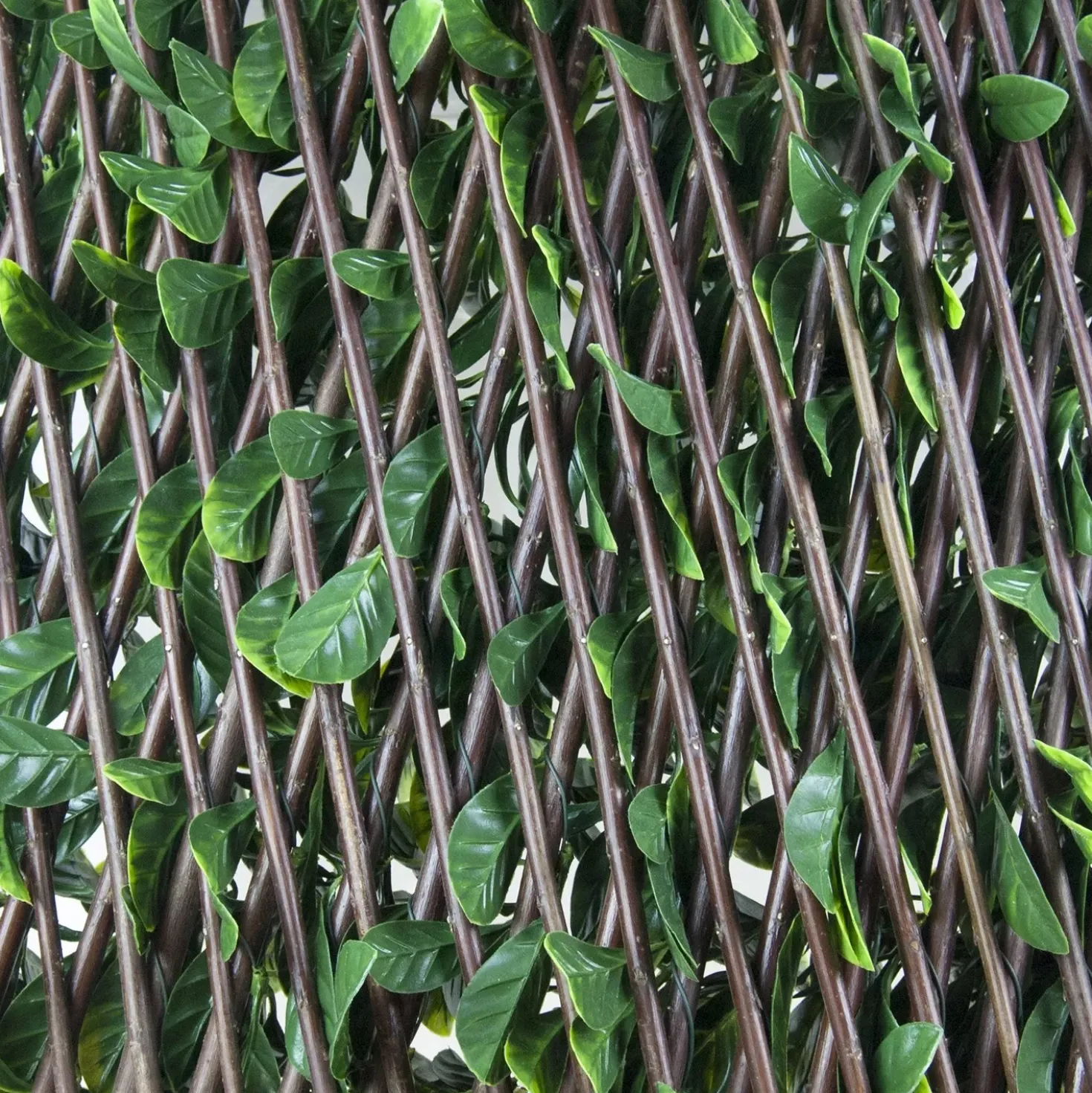 Siepe artificiale Osmanthus 3D in HDPE 1x2 m verde/marrone
