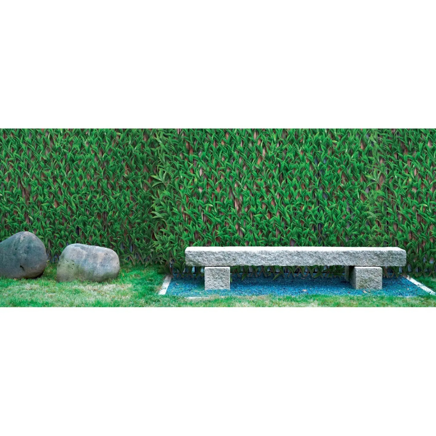 Siepe artificiale Podocarpus con traliccio estensibile H 1 m x L 2 m verde