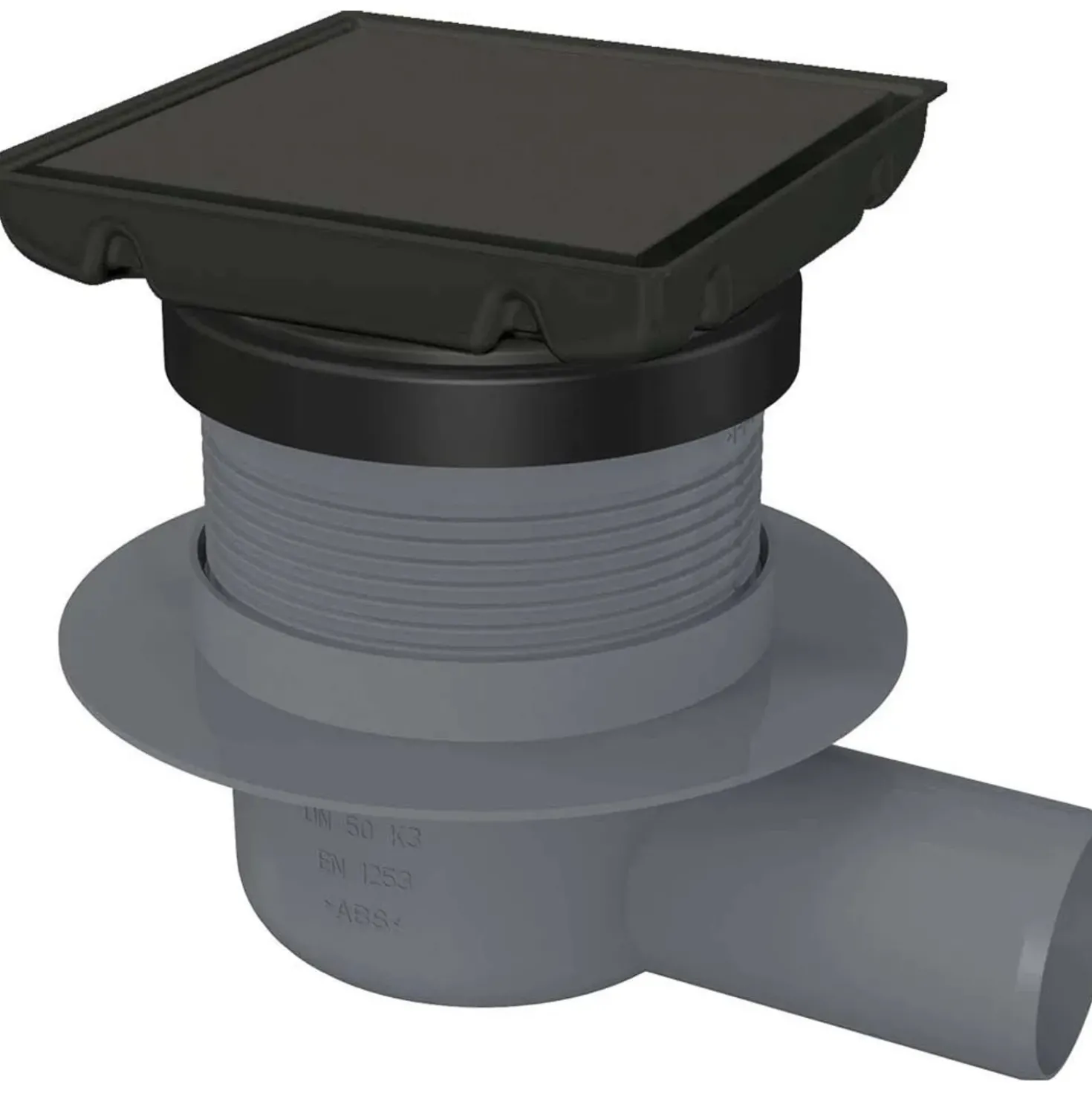 Sifone di scarico a punta reversibile nero