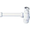 Sifone Lavabo a bottiglia bianco con tubo uscita e rosone