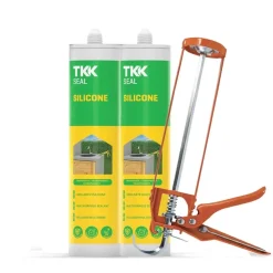 Silicone trasparente 280 ml 2 pz con pistola per cartuccia