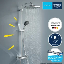 Sistema doccia con miscelatore termostatico Grohe Vitalio Comfort 250