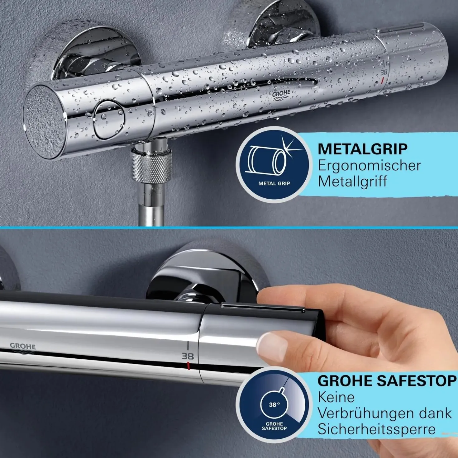 Sistema doccia con miscelatore termostatico Grohe Vitalio Comfort 250