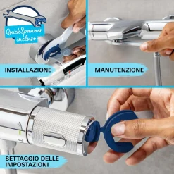 Sistema doccia con miscelatore termostatico Grohe Vitalio Comfort 250