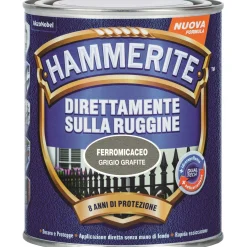 Smalto a solvente antiruggine Hammerite ferromicaceo grigio grafite 0,75 l