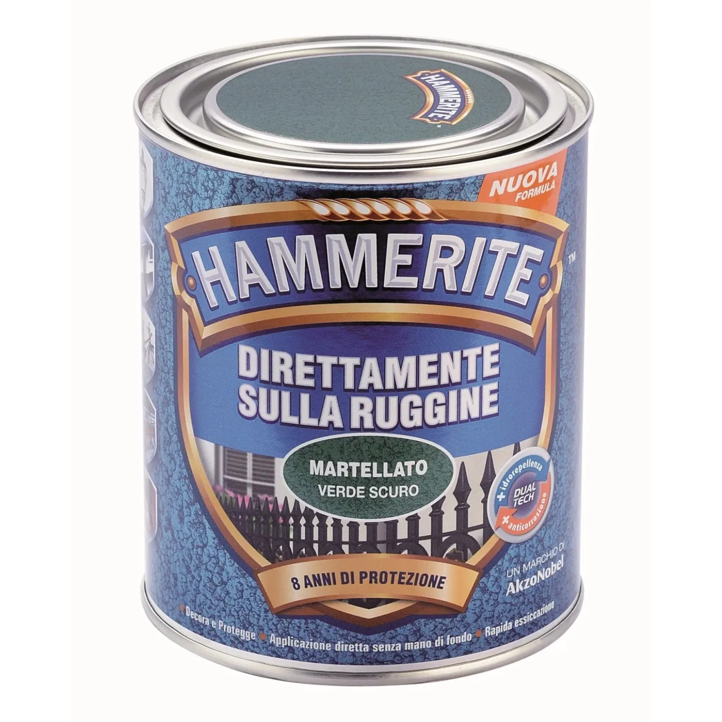 Smalto a solvente antiruggine Hammerite verde scuro 0,75 l