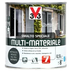 Smalto a solvente multi-materiale 4in1 V33 antracite 0,5 l