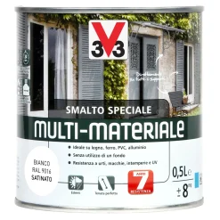 Smalto a solvente multi-materiale 4in1 V33 bianco 0,5 l