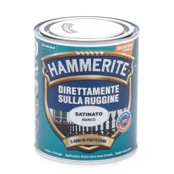 Smalto a solvente satinato Hammerite bianco 0,75 l