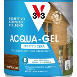 Smalto ad acqua gel protettivo per legno V33 noce scuro 0,75 l