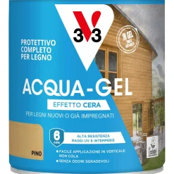 Smalto ad acqua gel protettivo per legno V33 pino 0,75 l