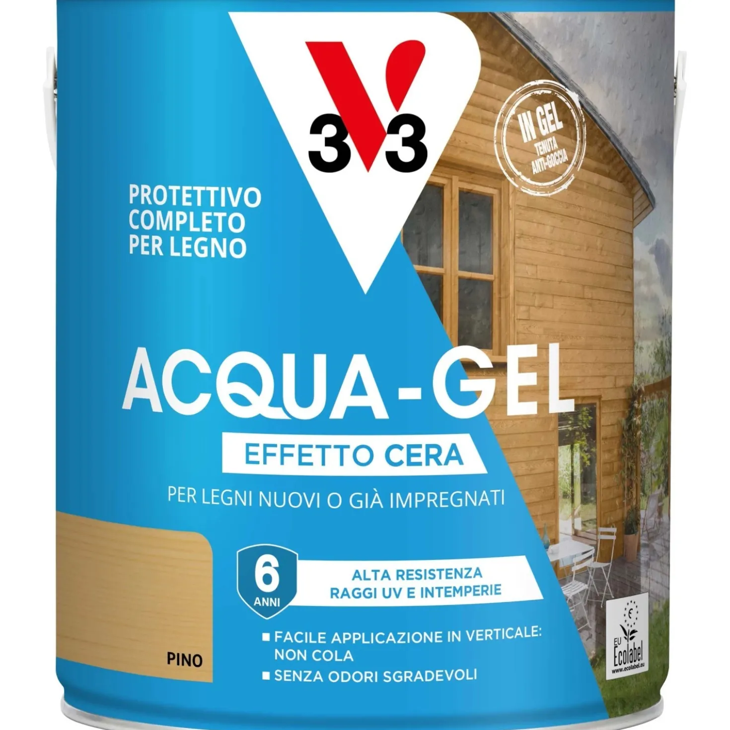 Smalto ad acqua gel protettivo per legno V33 pino 2,5 l