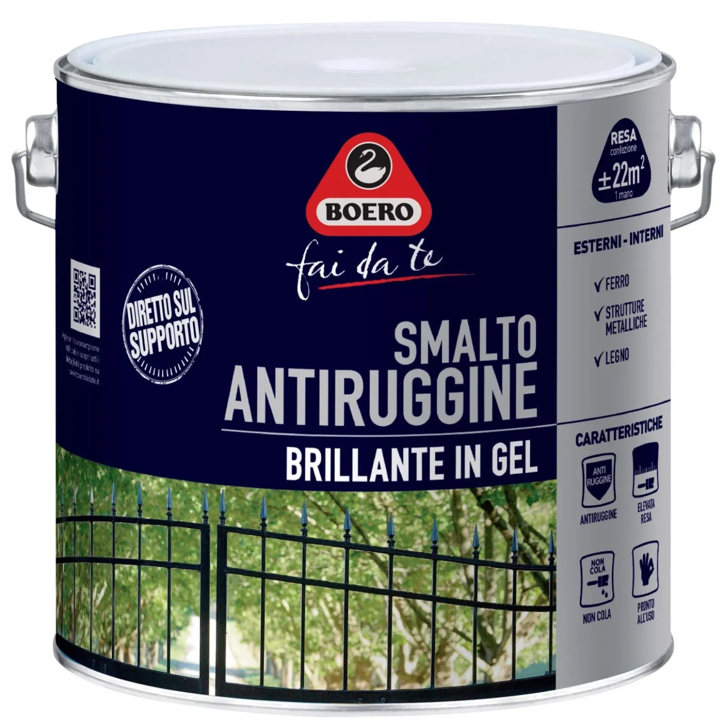 Smalto antiruggine brillante marrone 2 l Boero