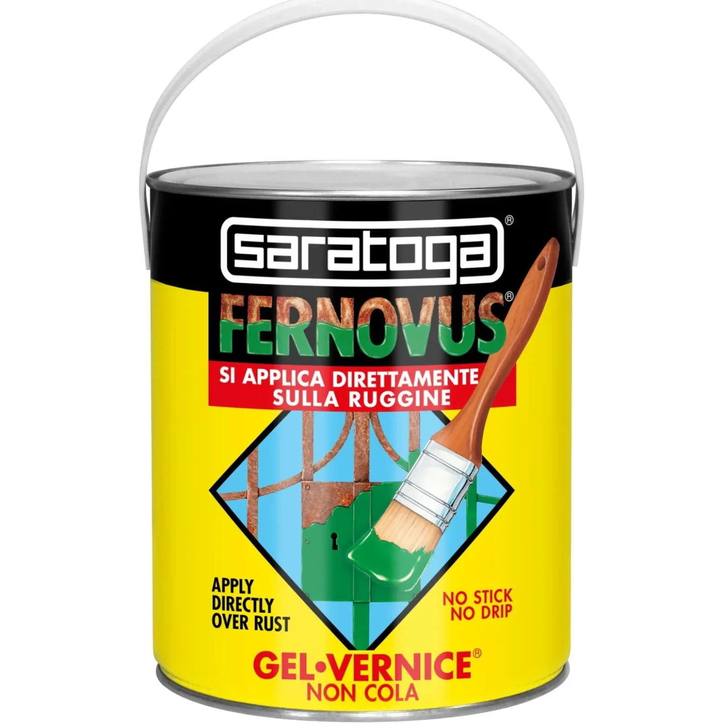 Smalto antiruggine Saratoga in gel Fernovus brillante 2,5 l nero