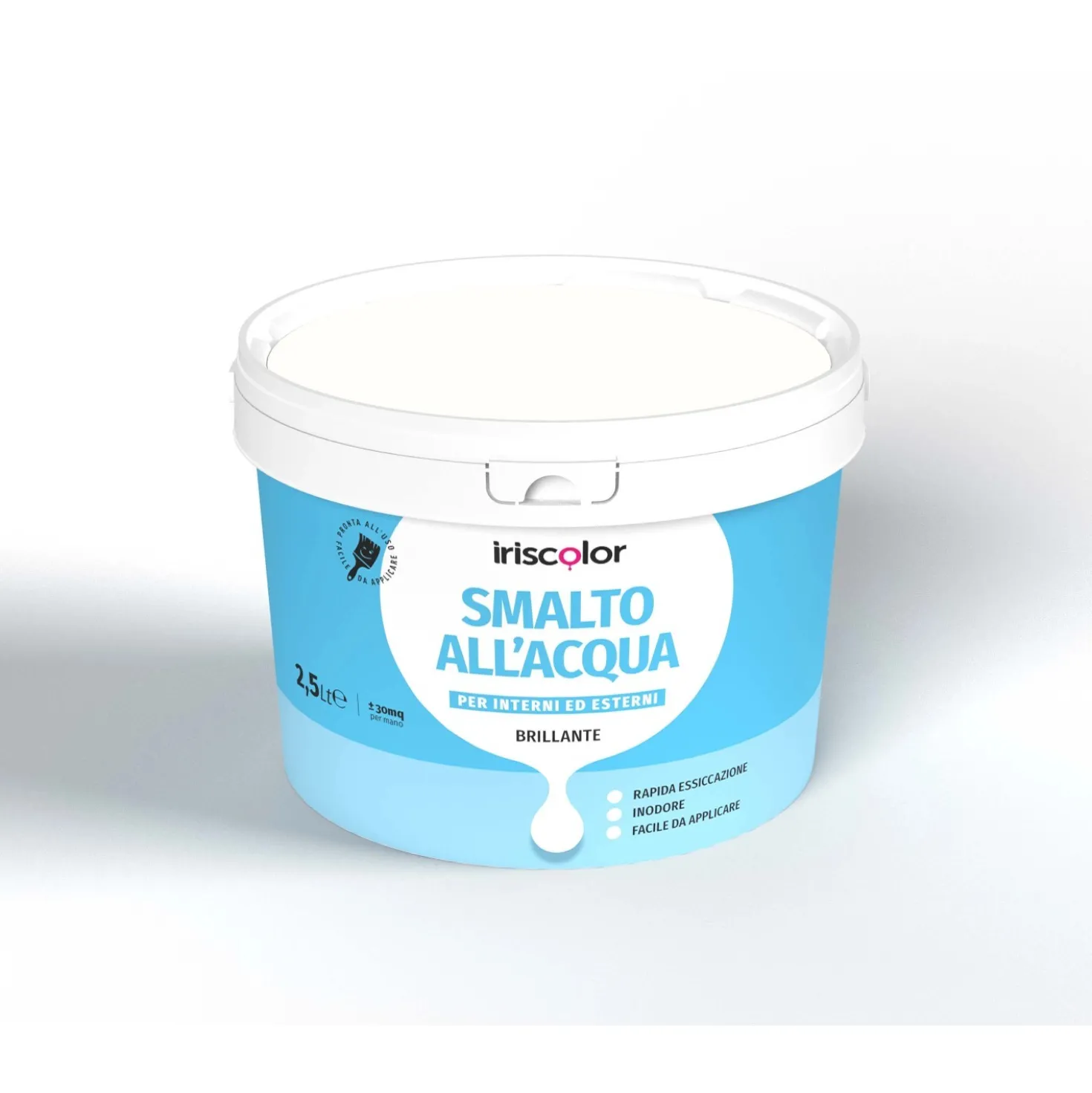 Smalto bianco all`acqua da 2,5 l