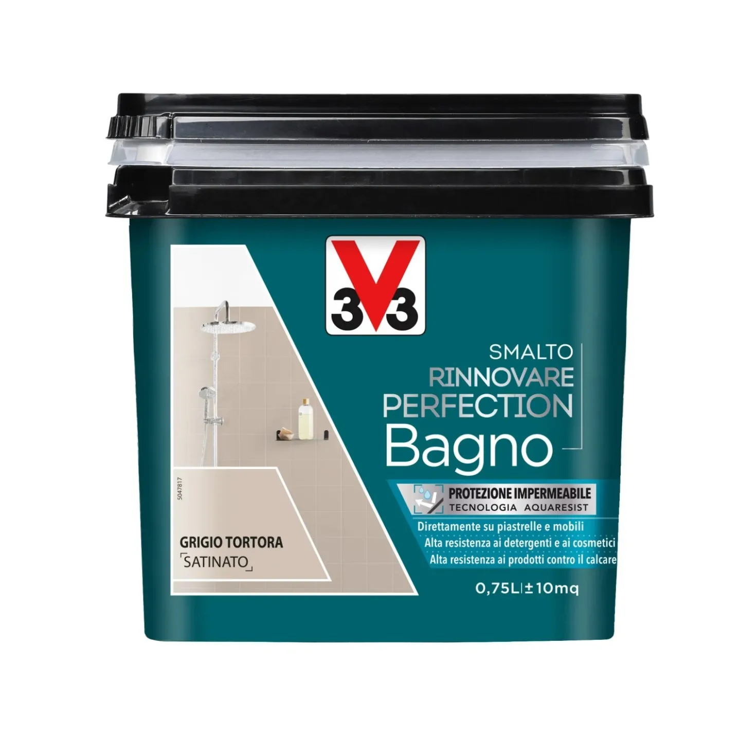 Smalto multimateriale per pareti Rinnovare Perfection Grigio Tortora sat 0,75 lt