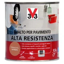 Smalto per Pavimenti Alta Resistenza Terracotta 0,5 l
