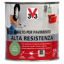 Smalto per Pavimenti Alta Resistenza Verde muschio 0,5 l