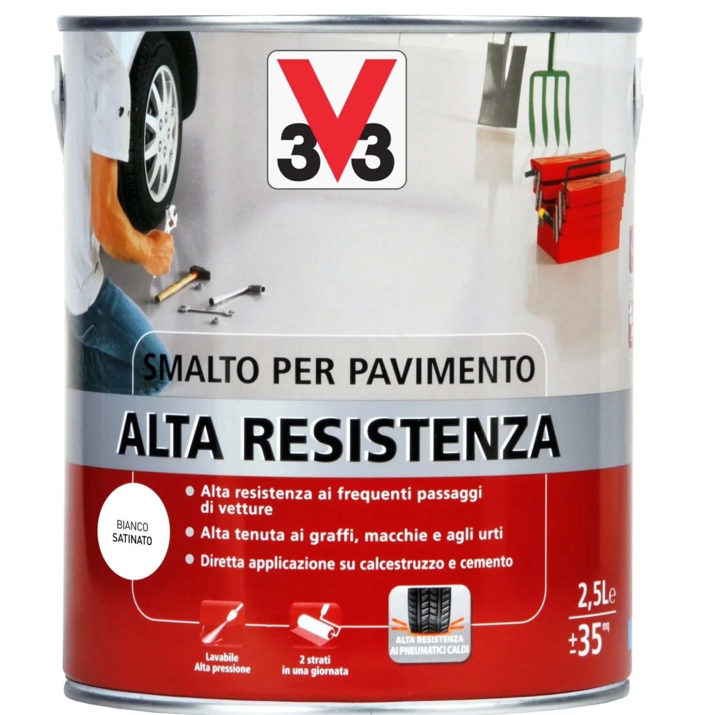 Smalto per Pavimenti Alta Resistenza Bianco 2,5 l