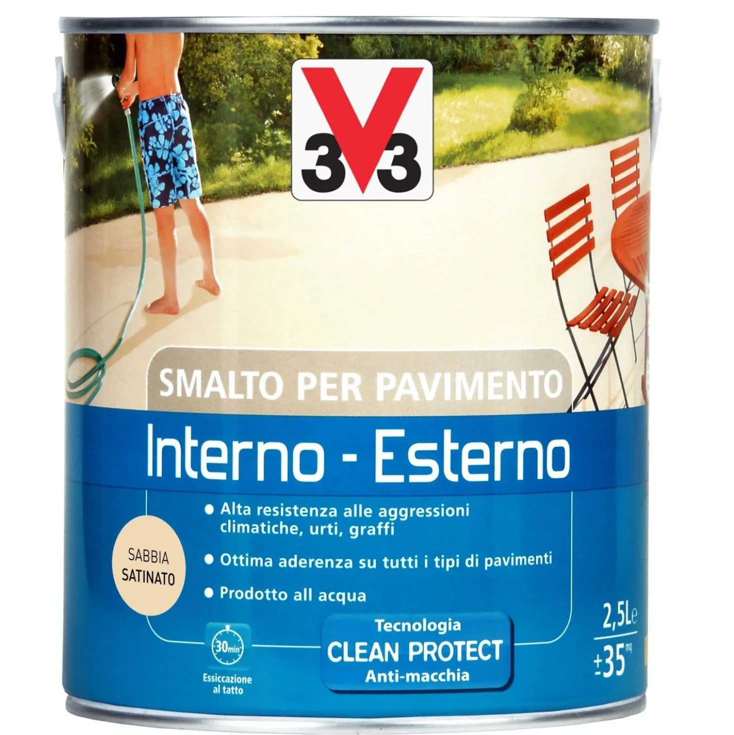 Smalto per Pavimenti Interno/Esterno all`acqua Sabbia 2,5 l
