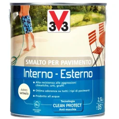 Smalto per Pavimenti Interno/Esterno all`acqua Avorio 2,5 l