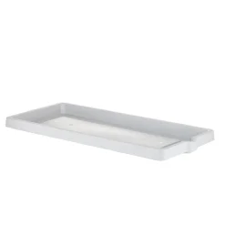 Sottovaso in plastica effetto legno bianco 94x36x5,5 cm