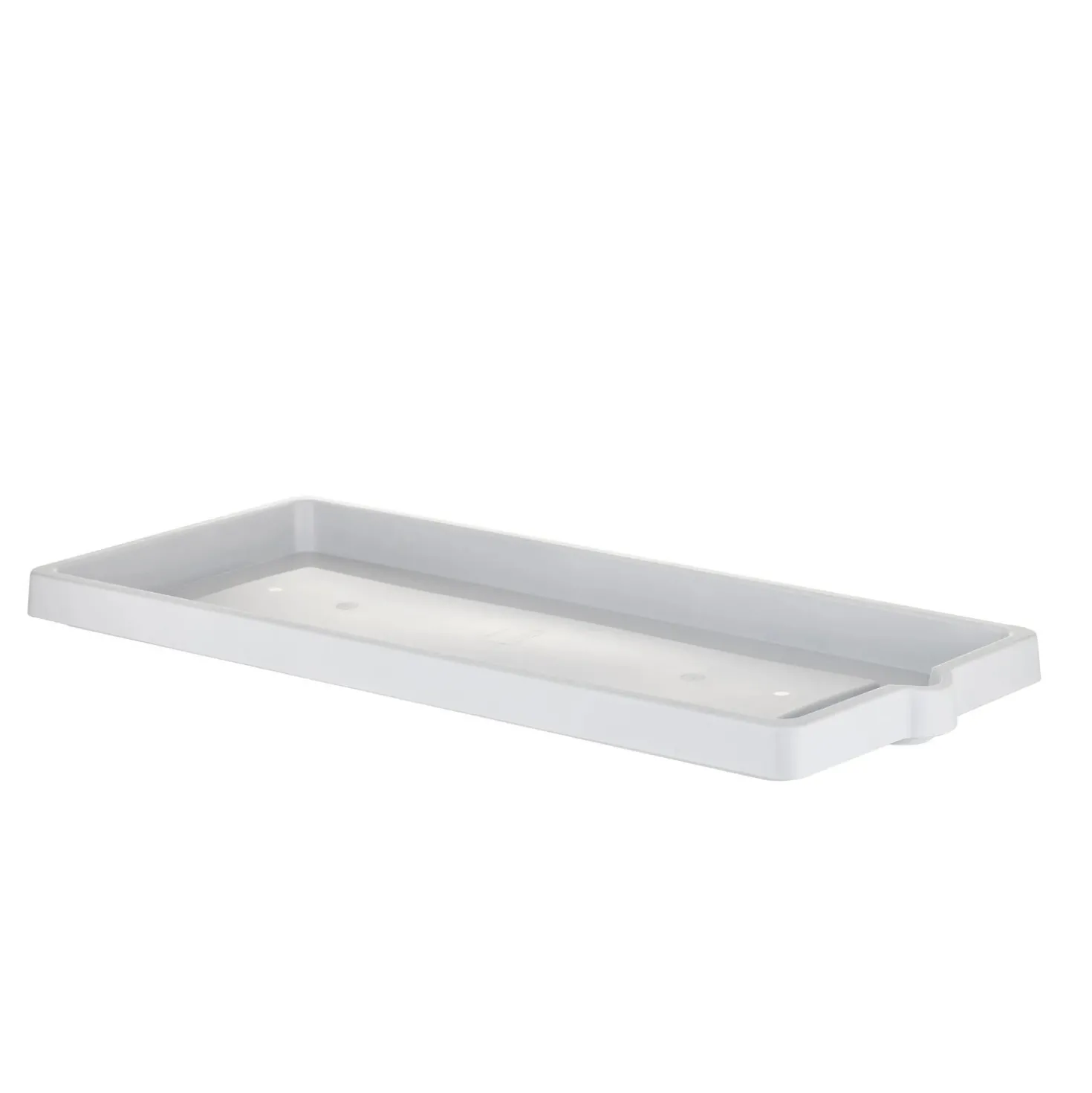 Sottovaso in plastica effetto legno bianco 94x36x5,5 cm