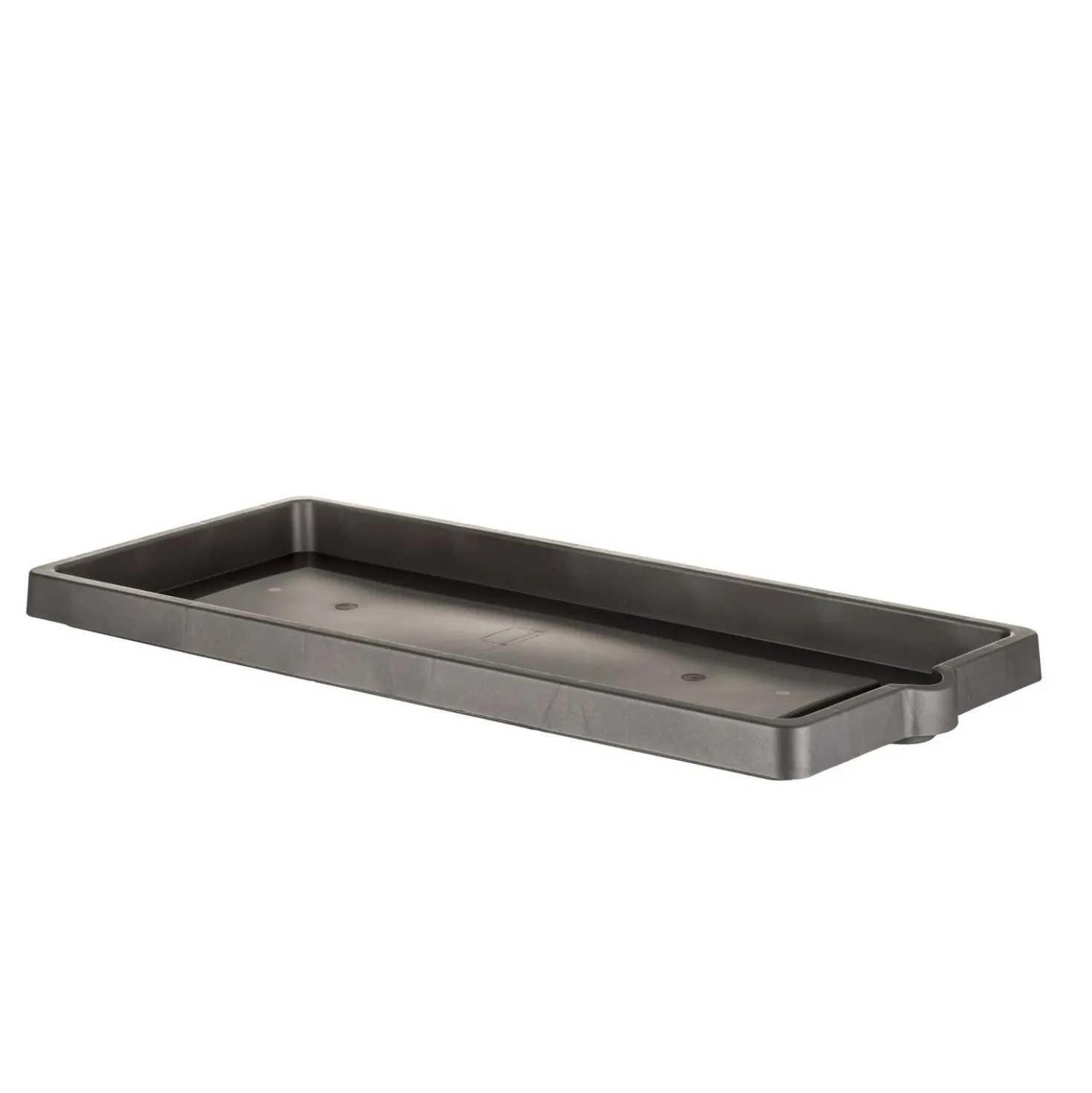 Sottovaso in plastica effetto legno antracite 94x36x5,5 cm