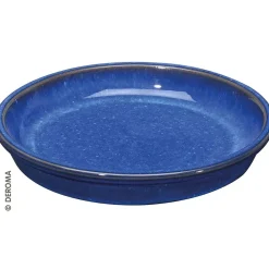 Sottovaso in terracotta smaltata Kinfolk Deroma blu Ø 27 cm