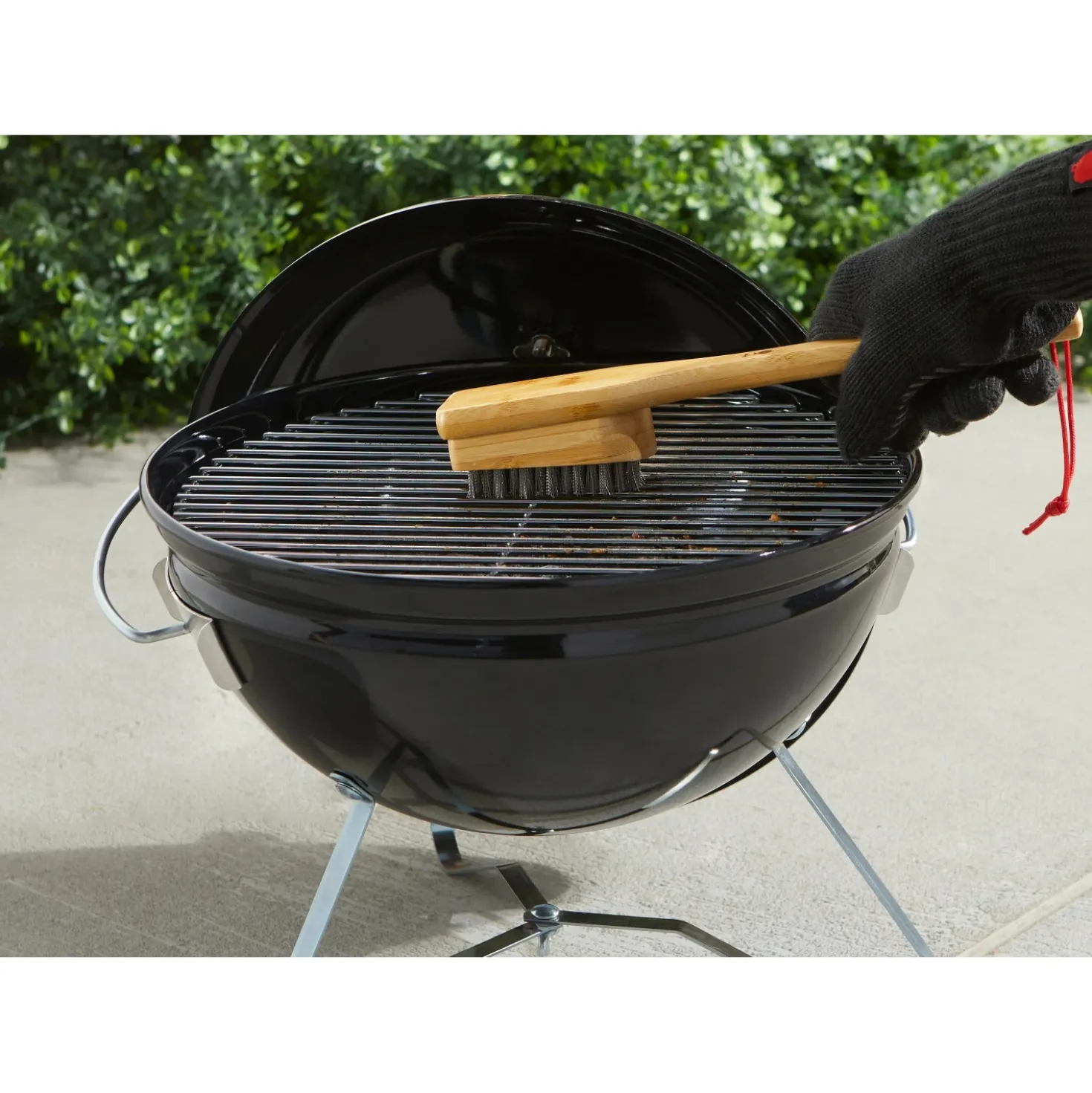 Spazzola per grill Weber manico in legno di bambù 30 cm