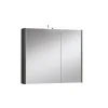 Specchiera 2 ante con lampada a led 80x70x15,5 cm cemento