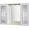 Specchiera Perla con illuminazione LED 90x58x15 cm bianco