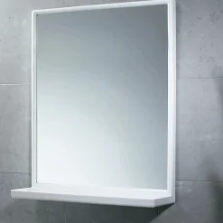 Specchio 45 x 60 cm con mensola bianco