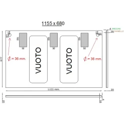 Specchio bagno con fissaggio a parete 115x68 cm