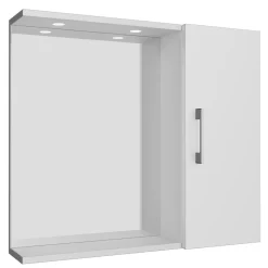 Specchio con armadietto a destra 66x58 cm bianco Clivia