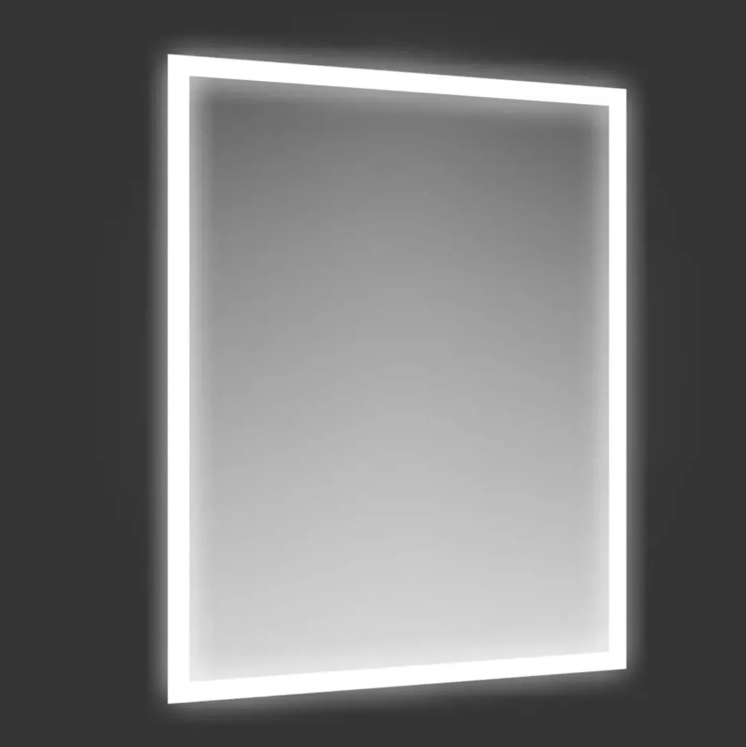 Specchio con cornice satinata 2,5 cm retroilluminata LED GIDEON 60x80 cm