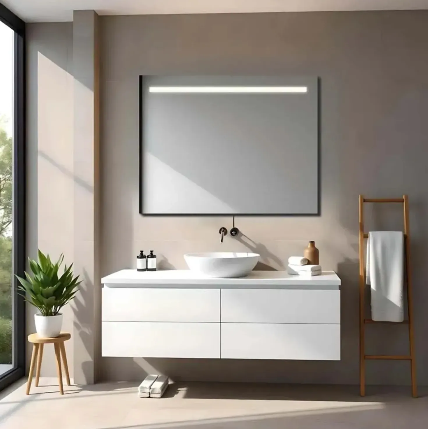 Specchio con fascia retroilluminata LED LILITH 120x70 cm