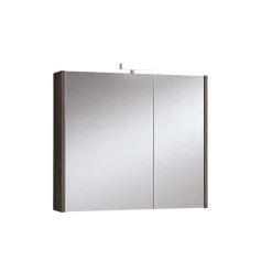 Specchio contenit. 2 ante con lampada rovere scuro 80x70x15,5 cm